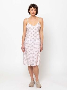 Domi organic cotton swiss dot slip dress S M
